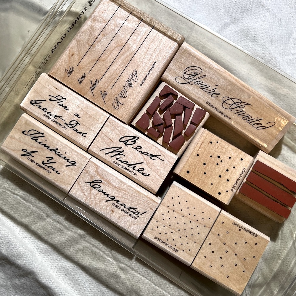 Lot of 11 stationary card making Stamps